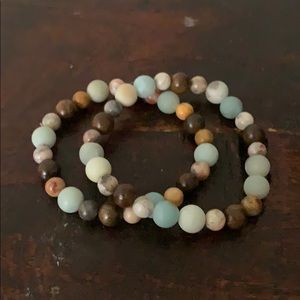 Semiprecious stone bracelets- Jasper, quartz.